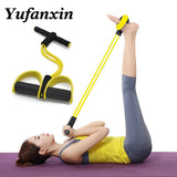 Faixa de Resistência Elástica Pedal 4 Tubos Látex Extensor Elástico para Exercícios de Pilates Academia Em Casa Yoga Fitness Abdominal Perda de Peso